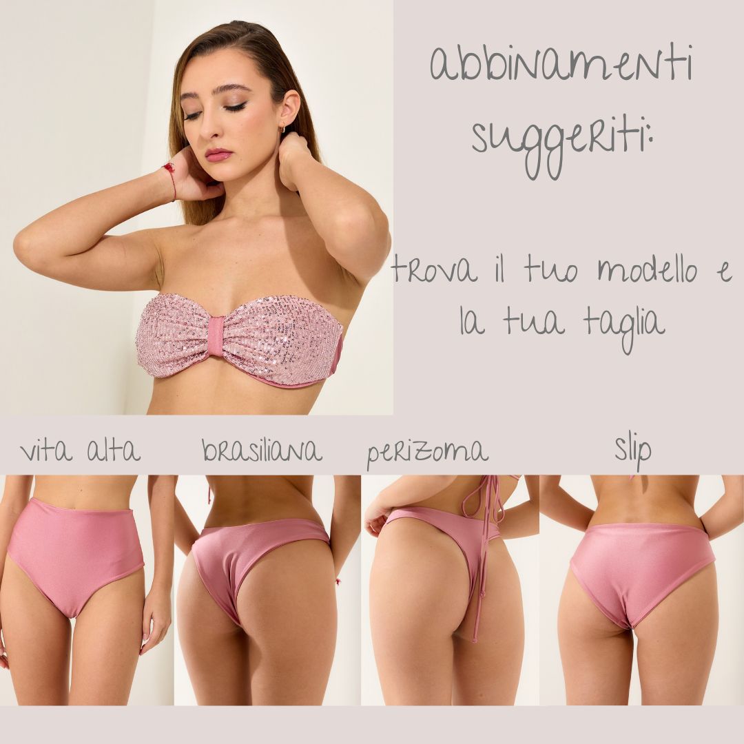 petitluxe bikini top triangolo paillettes