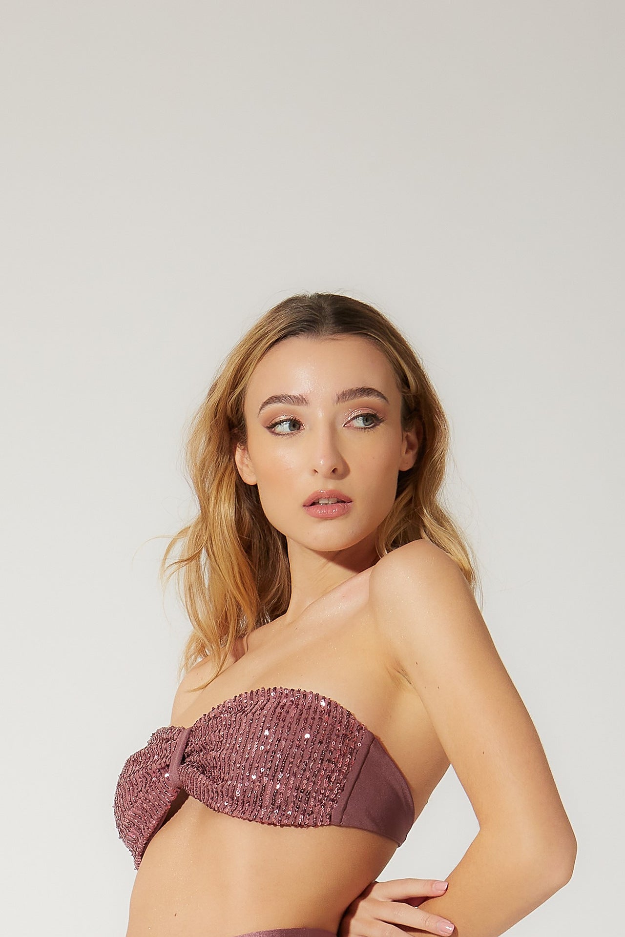 Bikini top fascia in paillettes petitluxe