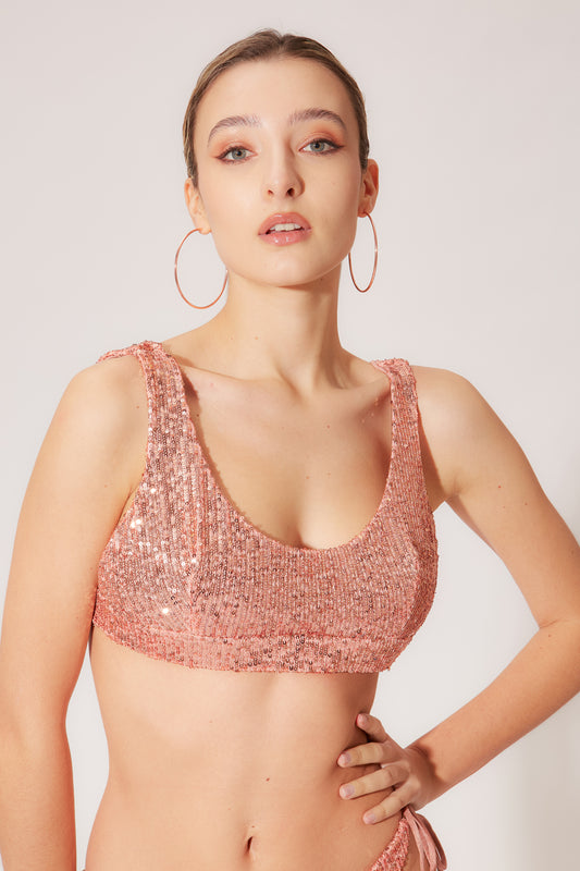 Bikini top sporty paillettes petitluxe